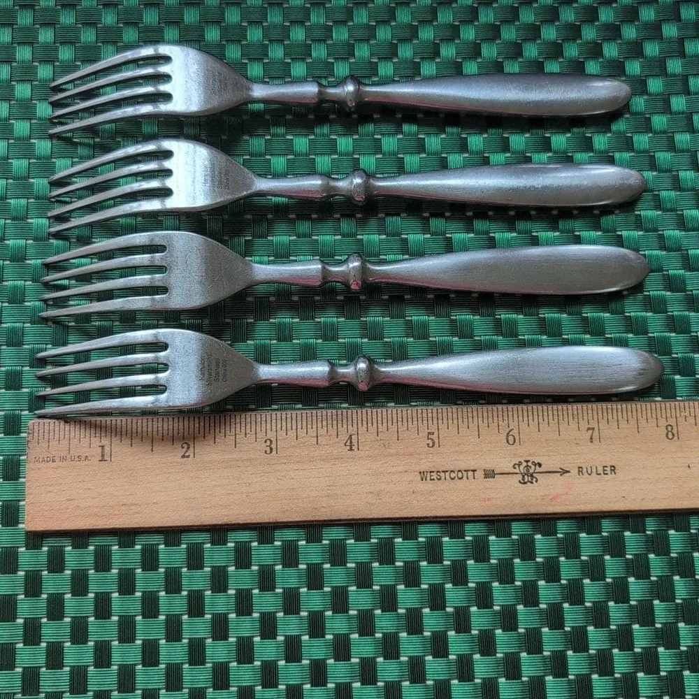 Hampton Silversmiths BISTRO SATIN Dinner Forks Set Lot of 4 Stainless 18/0 Vtg
